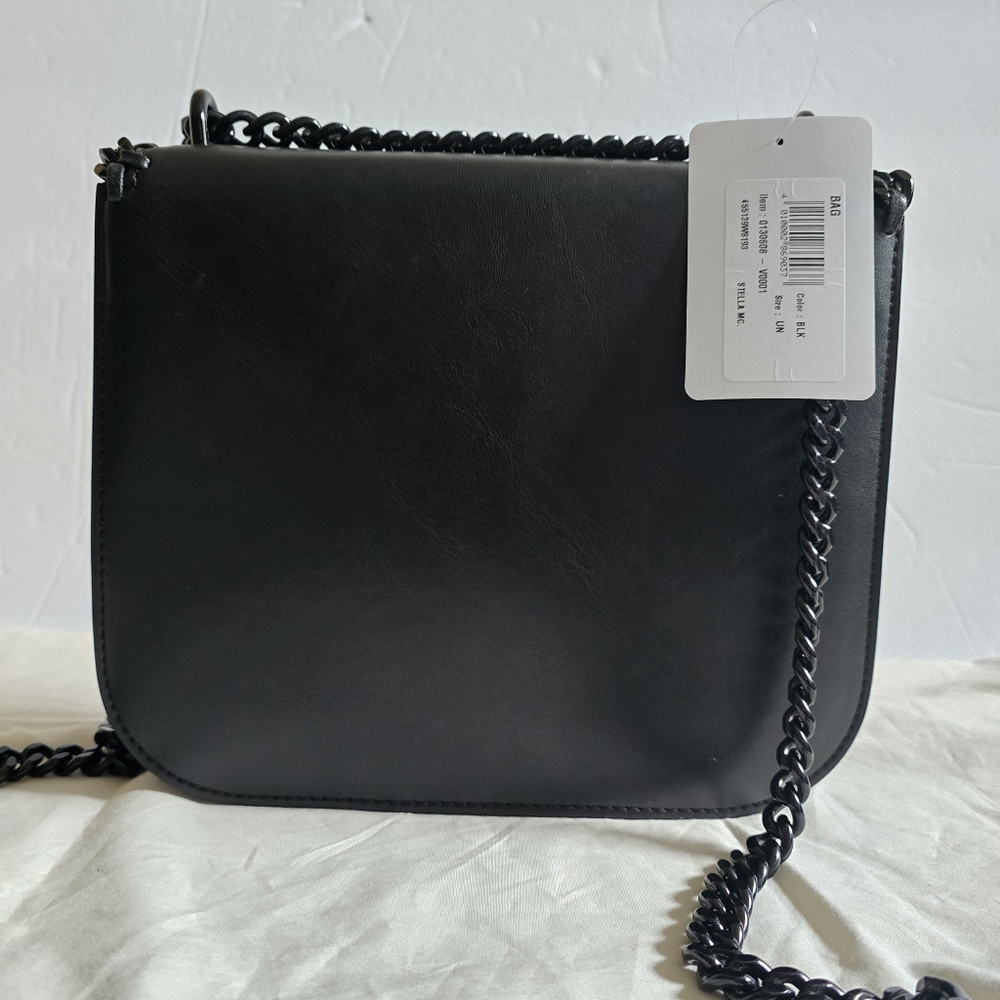 Stella McCartney Black and Gold Star Flap Snap Crossbody Bag - Picture 4 of 13